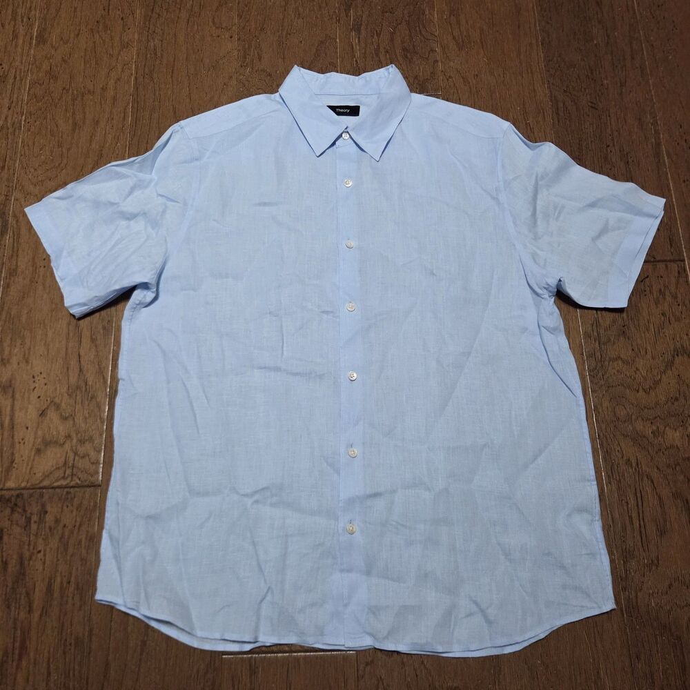 Uniqlo 100% Linen Mens Size L Large Button Down Shirt
